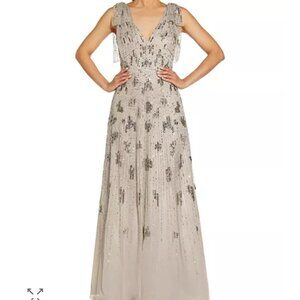 Beaded Ball Gown - Aidan Mattox Size 6 Sold Out silver